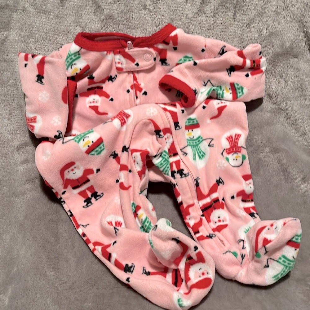 3 Christmas baby girl pajamas